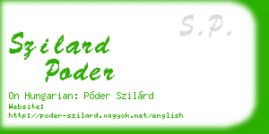 szilard poder business card